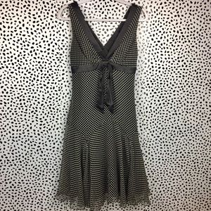 XXI Black and White Polka Dot Silk Dress Size M